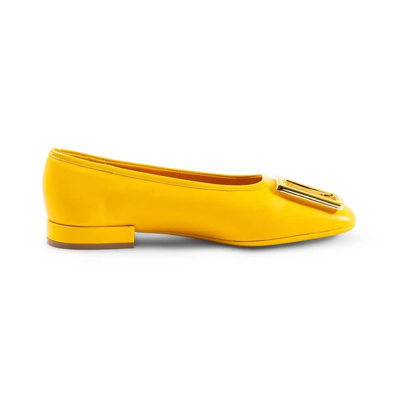 Womens Yellow Ballerinas Flats