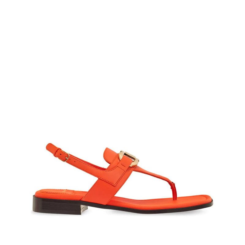 Womens Pumpkin Orange Flip Flops Sandals