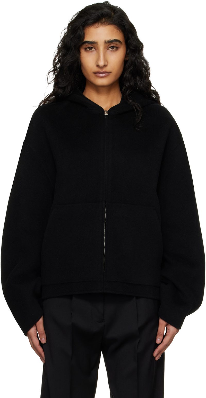 Black Cashmere Hoodie 261129F097003