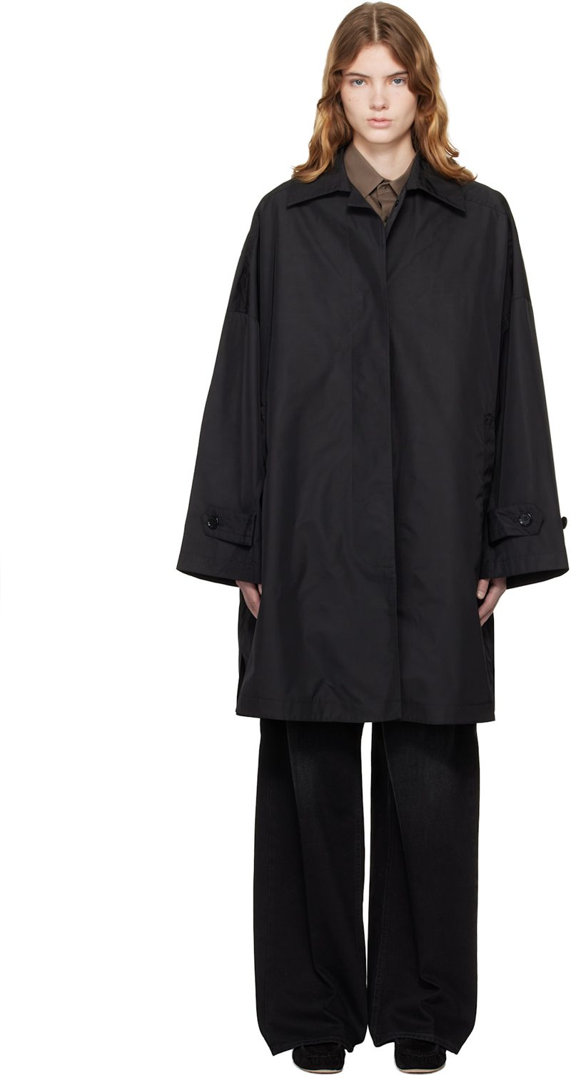 TOTEME Black Car Trench Coat 261771F059001