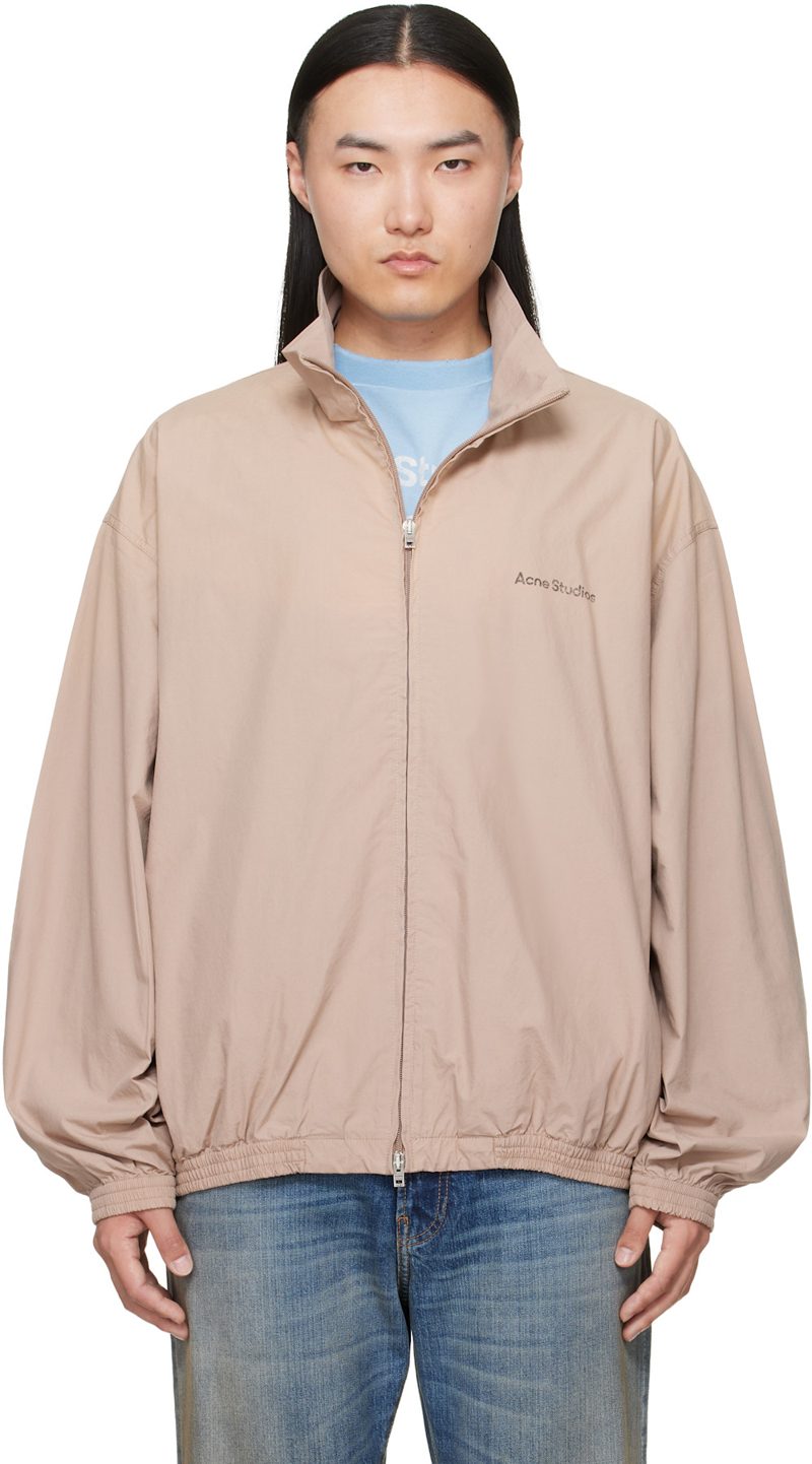Beige Washed Logo Jacket 262129M180000