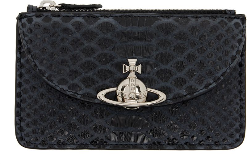 Gray Half Moon Card Holder 261314M163116