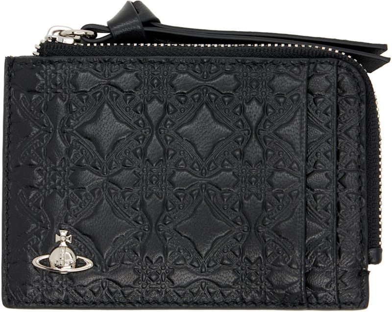 Black EM[보스]ED Zip Card Holder 261314M163069