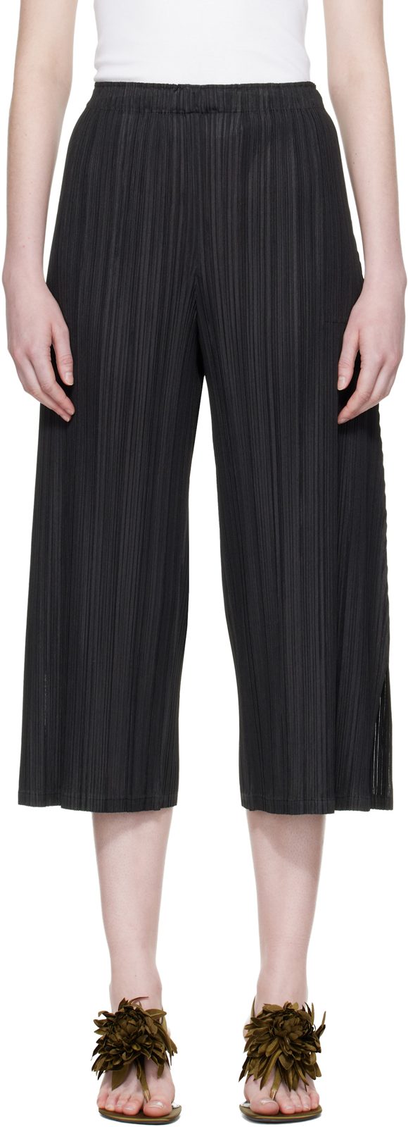 Pleats PLEASE [이세이 미야케] Black Mellow Trousers 262941F087015
