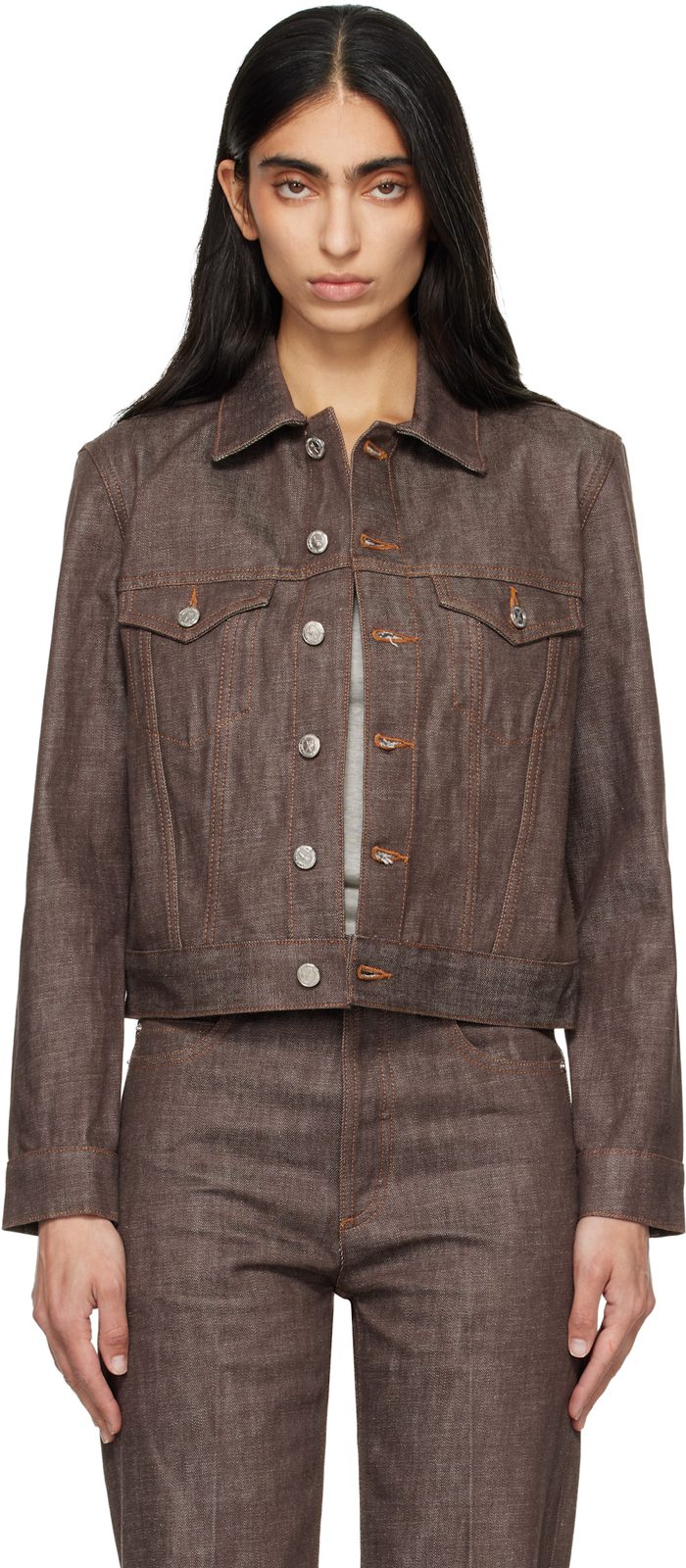Brown Dion Denim Jacket 261252F060005