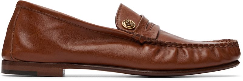 Tan Guanto Leather Loafers 261404F121011