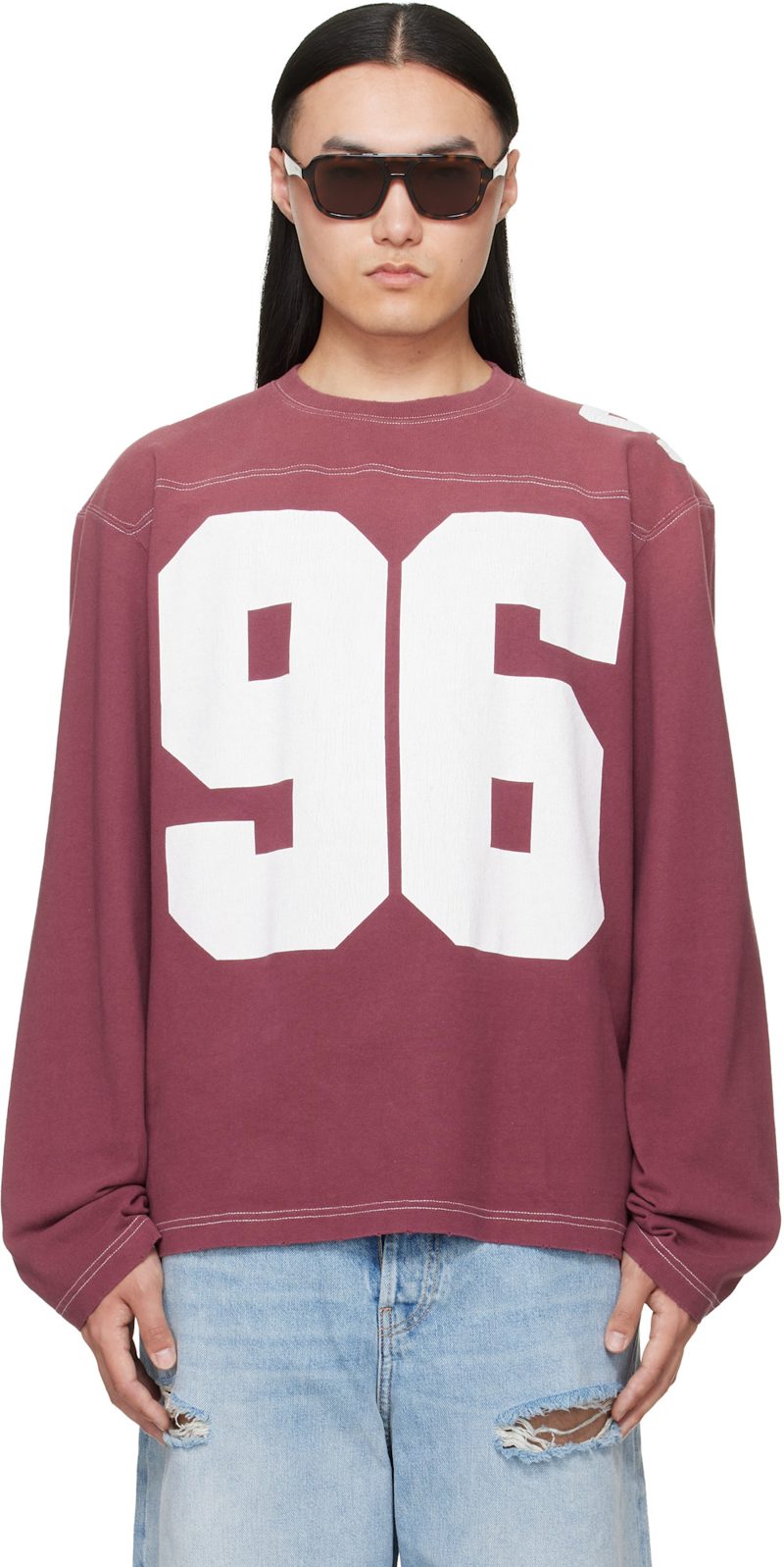 Burgundy Logo Jersey T-shirt 262129M213010
