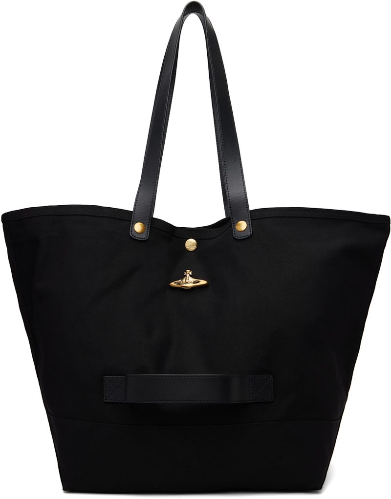 Black Utility Small Shopper Tote 261314M172008