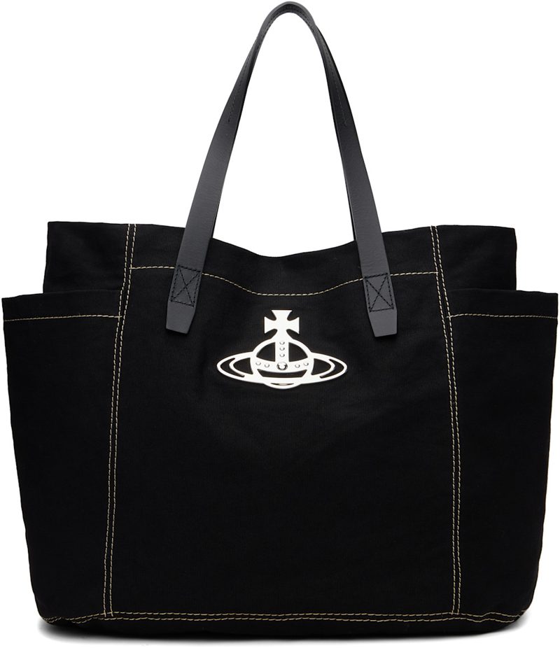 Black Henry Medium Tote 261314M172003