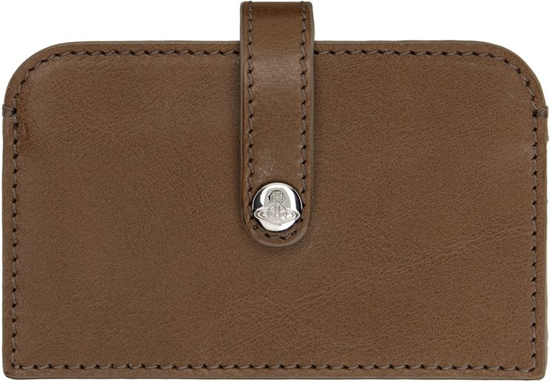 Brown Accordion Card Holder 261314M163110