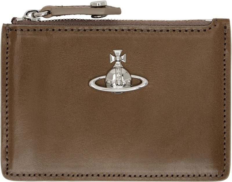 Brown Slim Long Card Holder 261314M163106