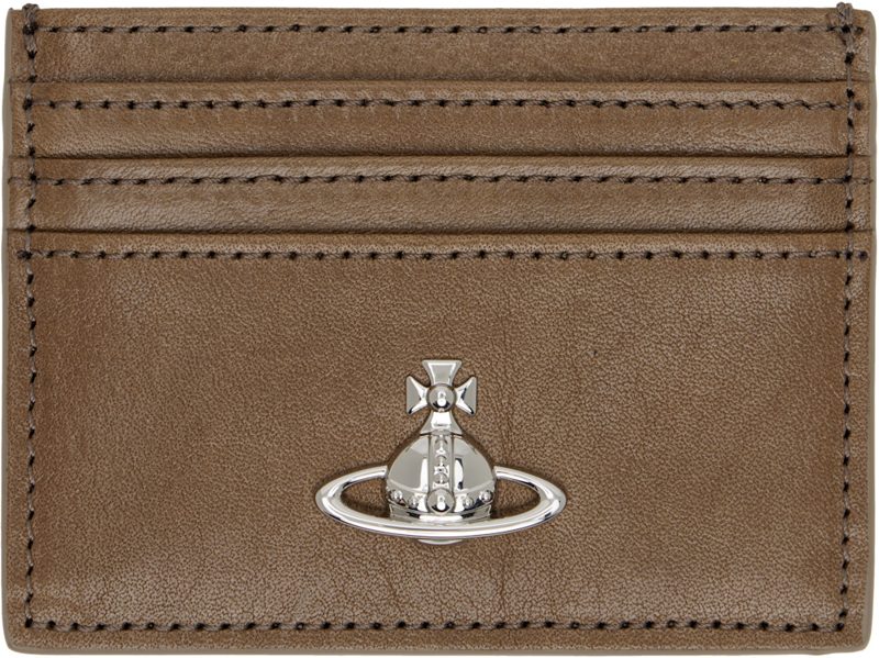 Brown Flat Card Holder 261314M163104