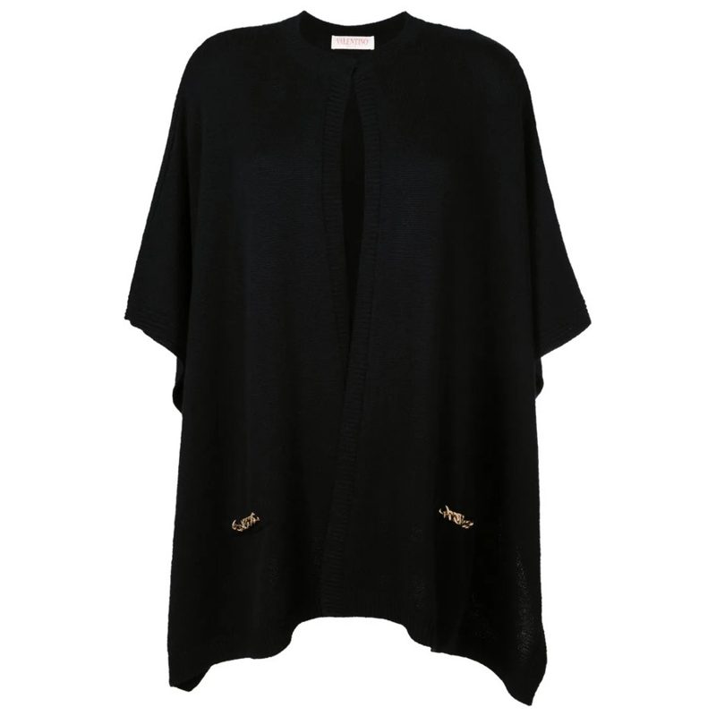 Garavani Garavani Chain-Link Cashmere Cape_Black
