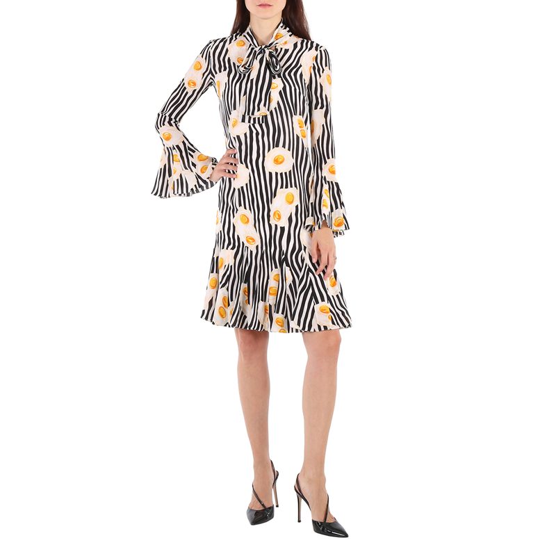 Moschino Ladies Fantasy Print Black Egg Print Dress_Fantasy Print Black