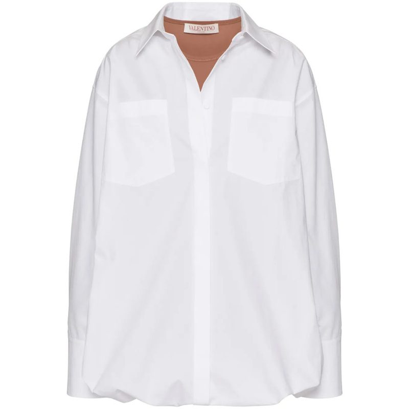 Garavani Garavani Layered Cotton-Poplin Shirt_White