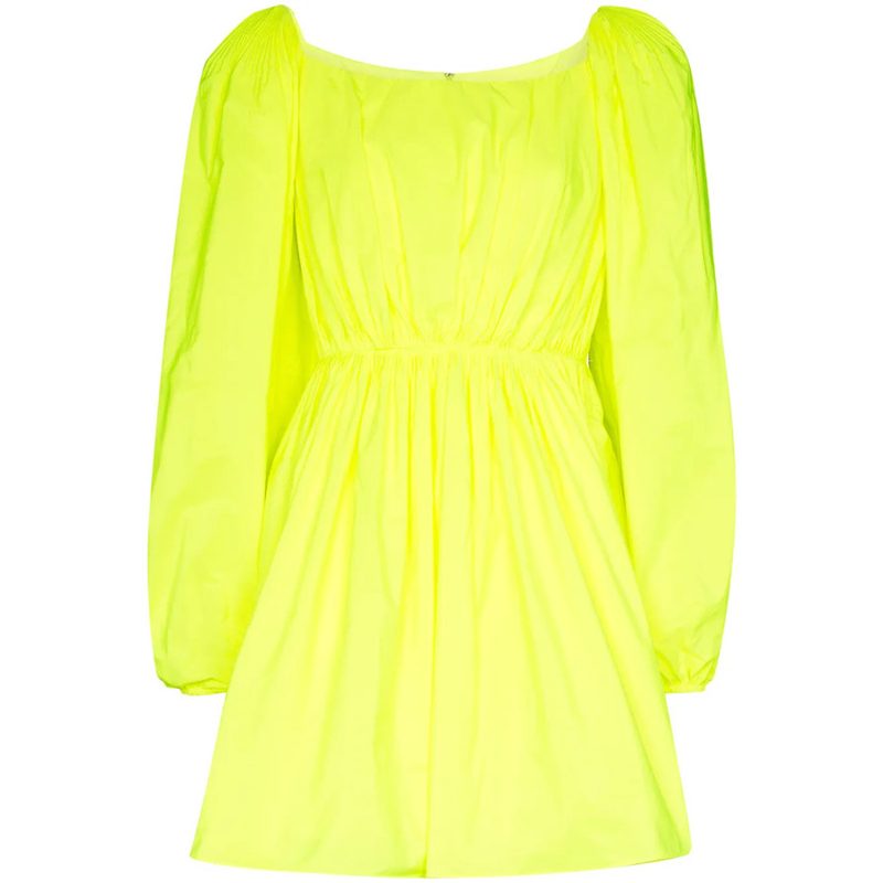 Garavani Puff Sleeve Mini Dress_Yellow