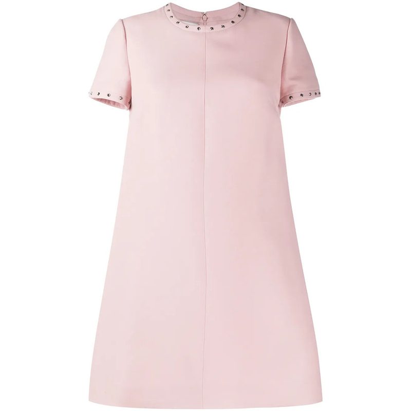 Garavani Garavani Embellished Trim Flared Dress_Pink