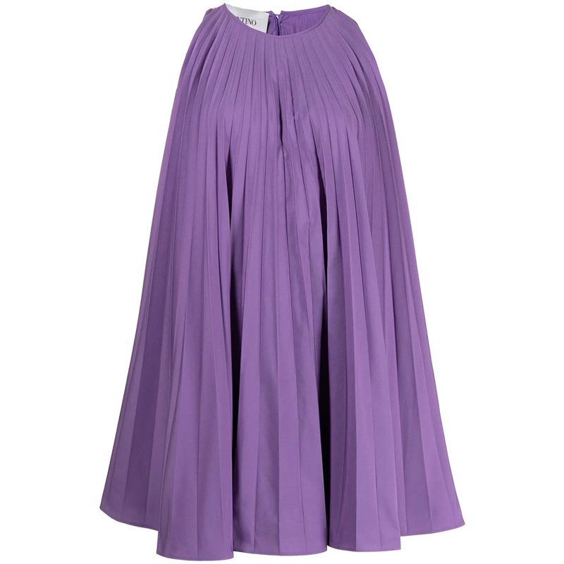 Garavani Garavani Pleated Sleeveless Minidress_Purple