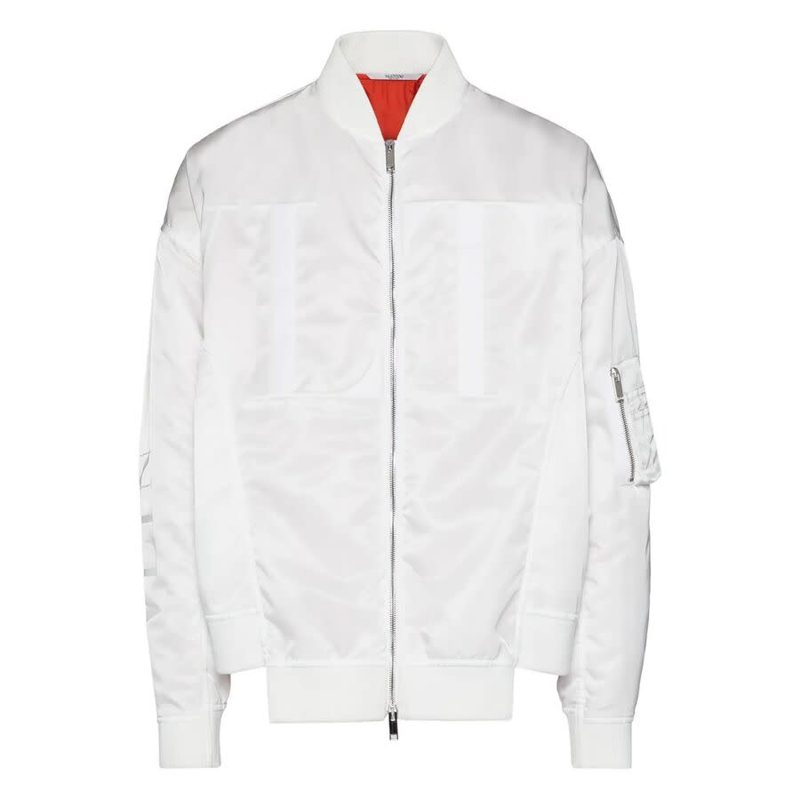 Garavani Garavani Panelled Zip-Front Bomber Jacket_White