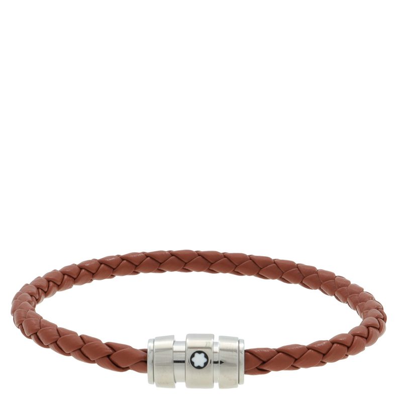 Montblanc Meisterstuck Steel & Rust Leather Bracelet_Rust