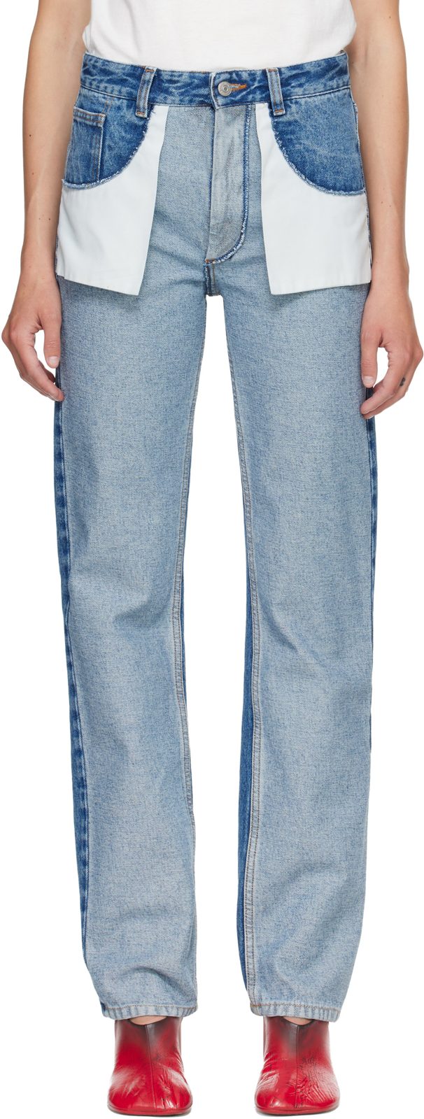 Blue Straight-Leg Jeans 261188F069020