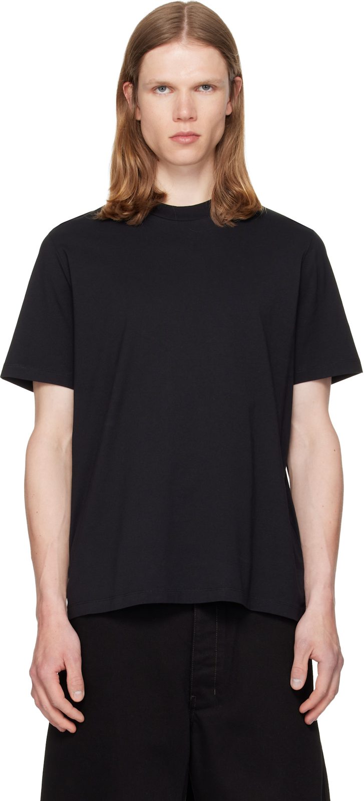 Black Crew-Neck T-shirt 262249M213018