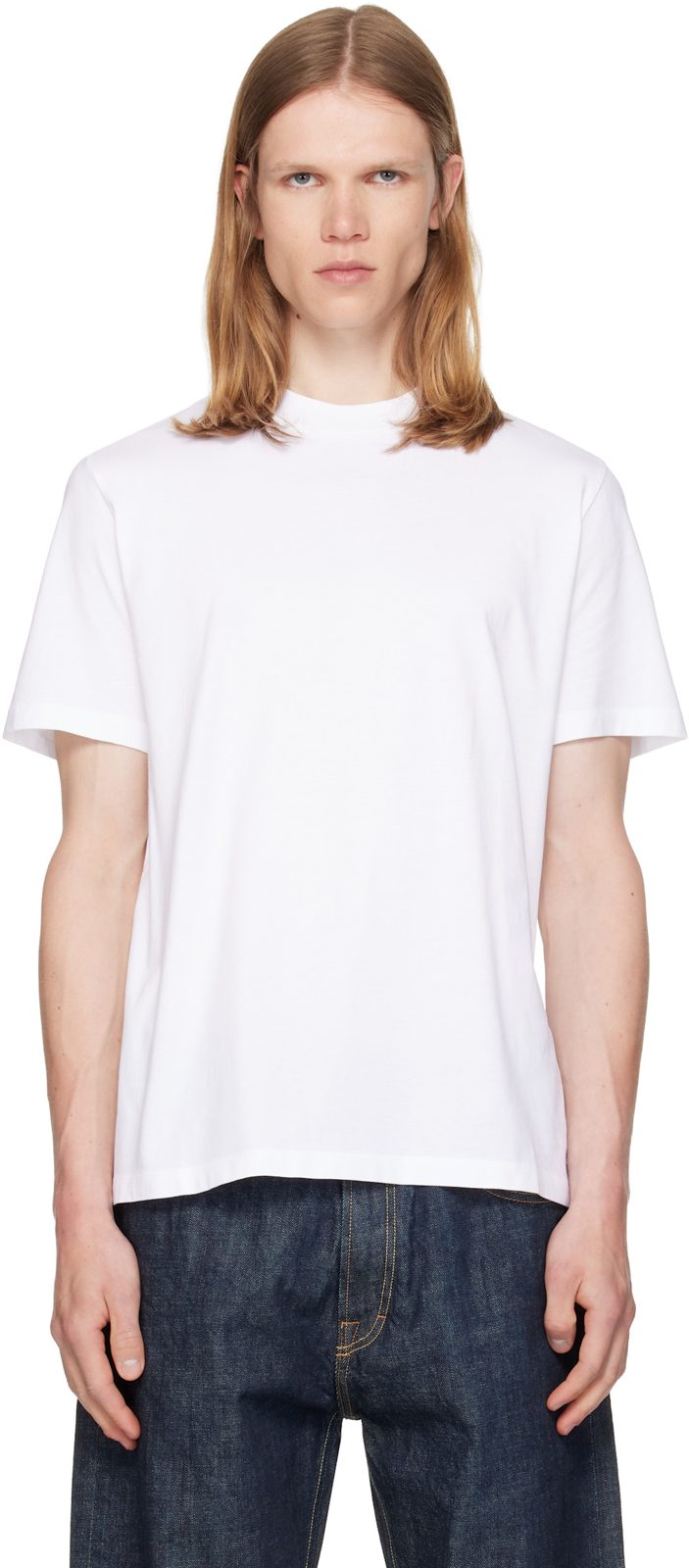 White Crew-Neck T-shirt 262249M213017