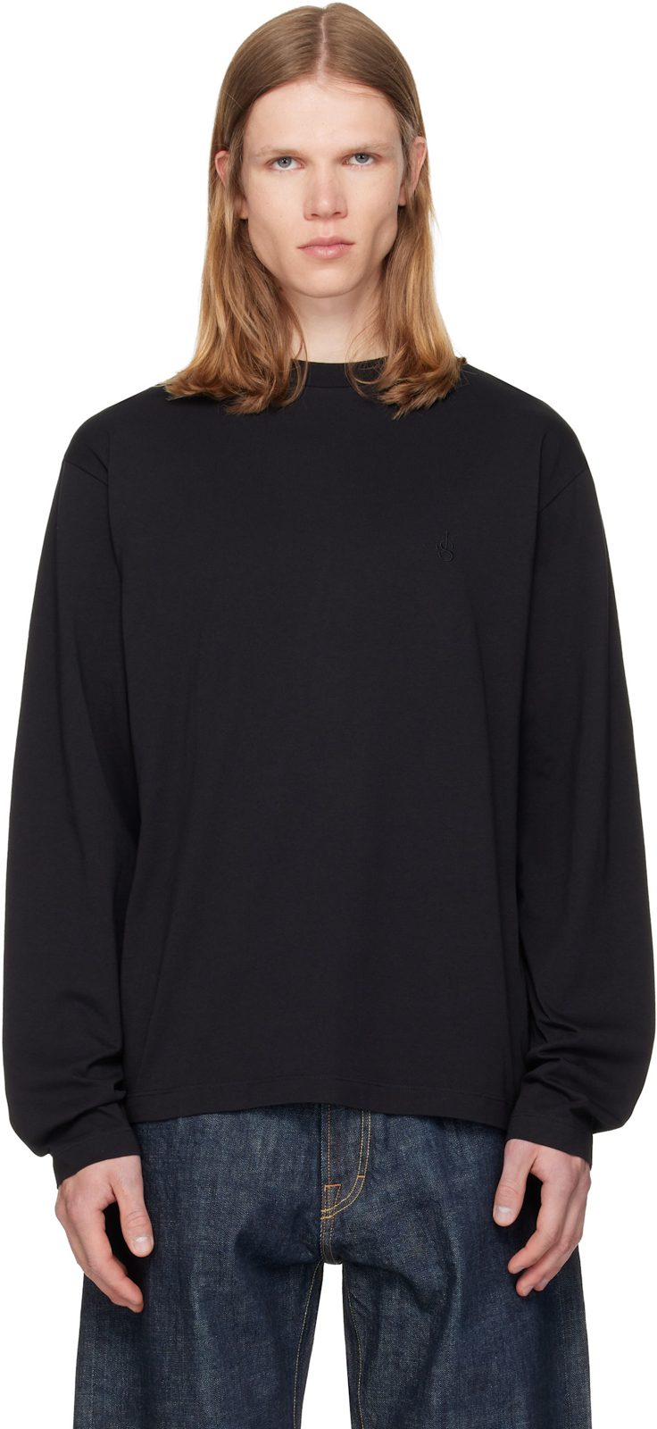 Three-Pack Black Long-Sleeved T-shirts 262249M213024
