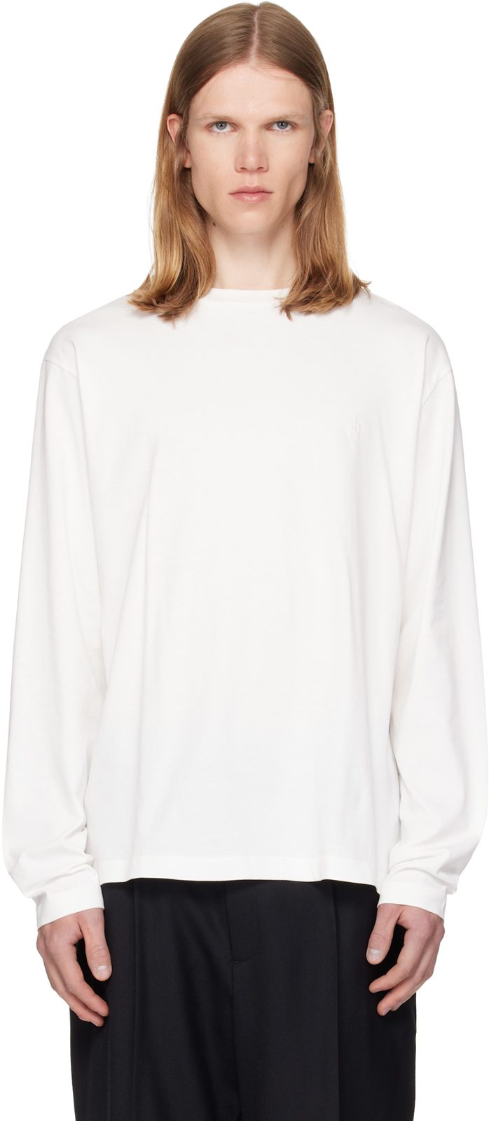 Three-Pack White Long-Sleeved T-shirts 262249M213023