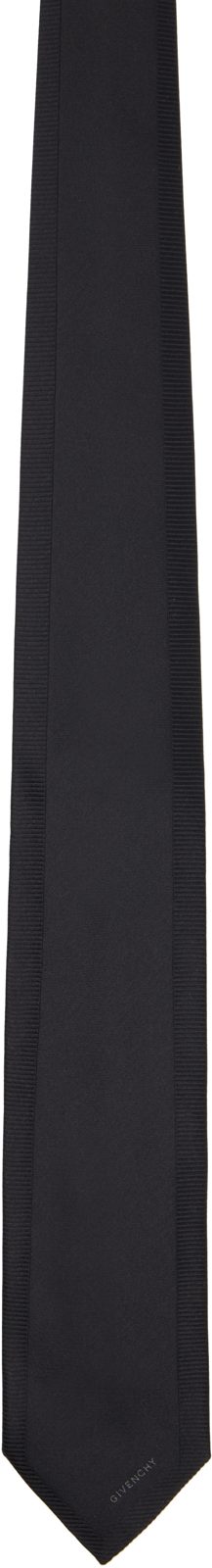 Black Silk Jacquard Detail Tie 262278M158003