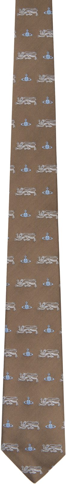 Brown 7cm Lion Tie 261314M158016