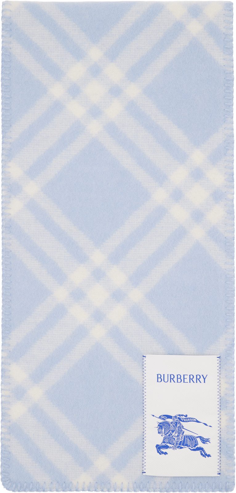 Blue Check Wool Scarf 262376F028003