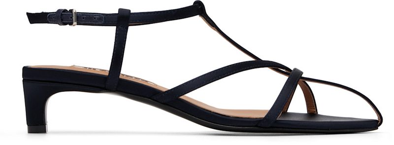 Navy Cage Low-Heel Sandals 262249F125000