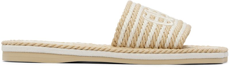 Beige Chloe Sand Slides 262338F124000