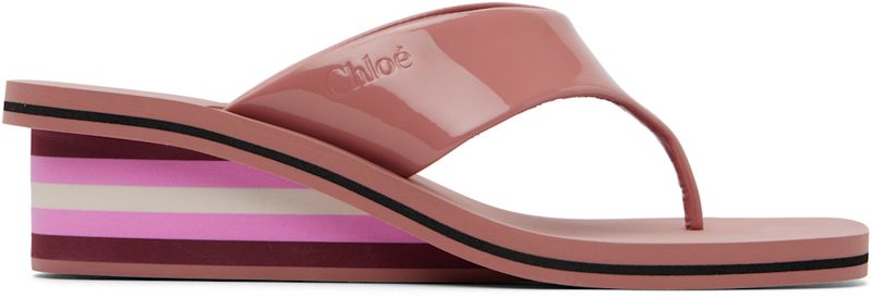 Chloe Pink Swimming Cool Wedge Sandals 262338F125008