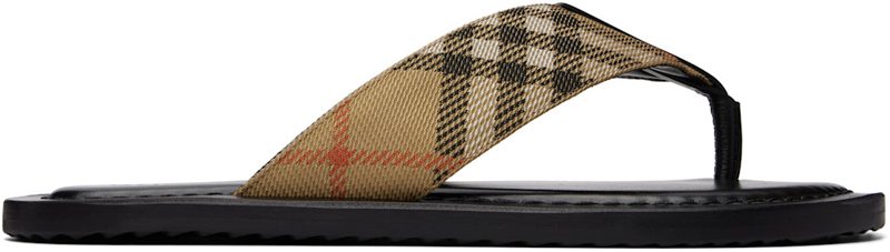 Beige Check Pavilion Sandals? 262376M234002