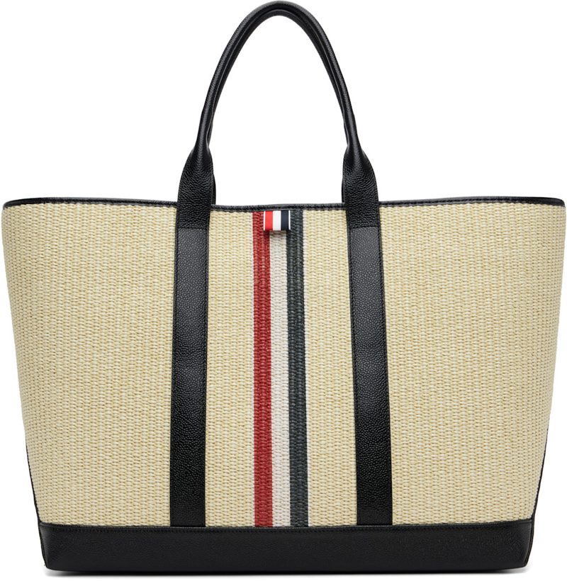 Beige Medium Tool RWB Stripe Tote 262381M172002
