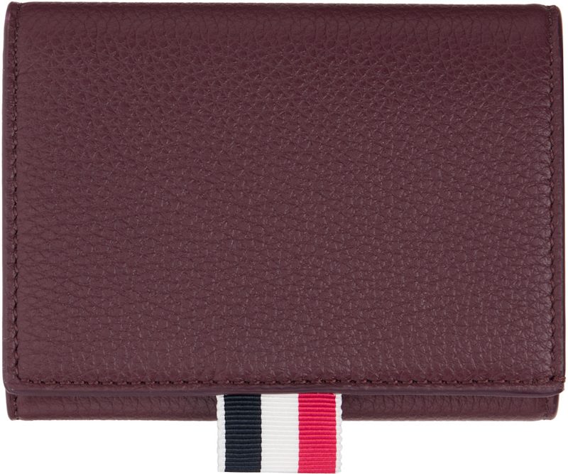 Burgundy Soft Pebble Grain Trifold Wallet 262381M164002