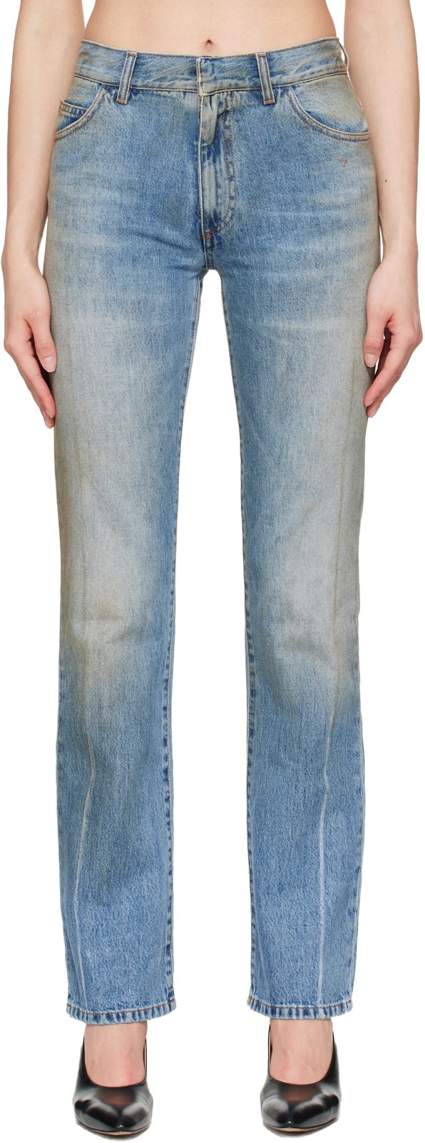 Blue Straight-Leg Jeans 261188F069016