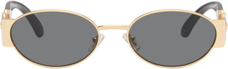 Gold Medusa Biggie Sunglasses 262404M134017