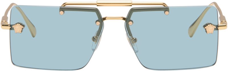 Gold Medusa Glam Sunglasses 262404M134043