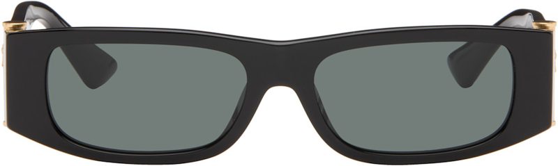 Black Medusa Glam Rectangular Sunglasses 262404M134034