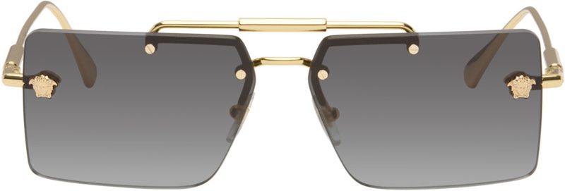 Gold Medusa Sunglasses 262404M134042