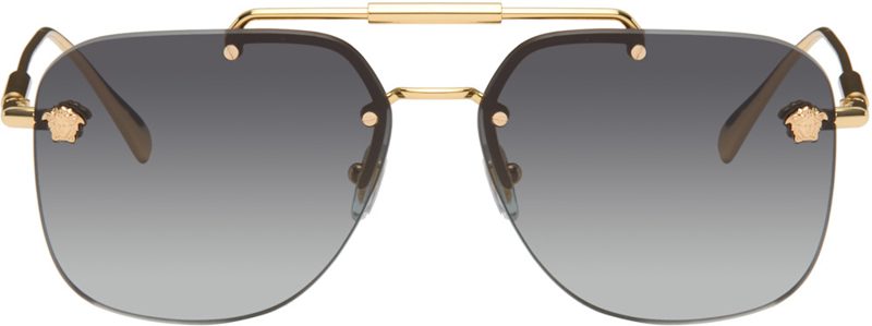 Gold Medusa Pilot Sunglasses 262404M134022