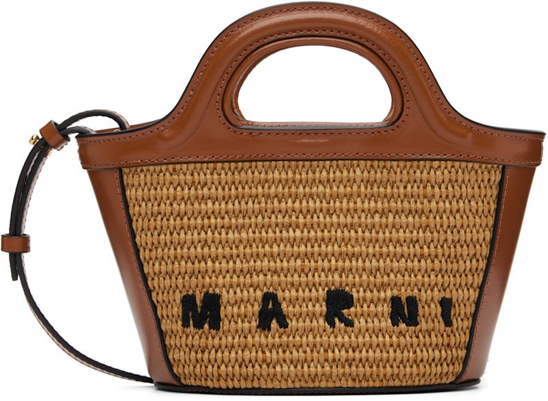 Marni Brown Tropicalia Micro Tote 262379F049002