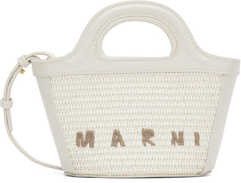 Marni White Tropicalia Micro Tote 262379F049000