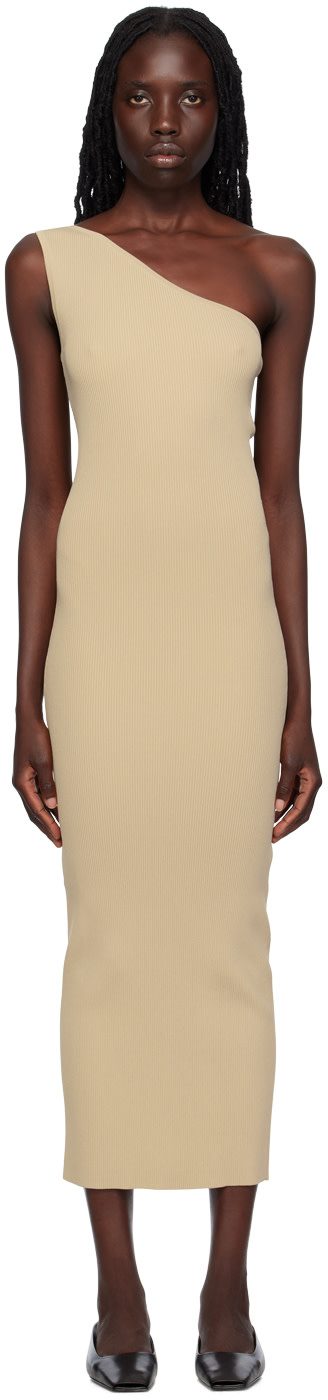 TOTEME Beige Single-Shoulder Maxi Dress 232771F055011