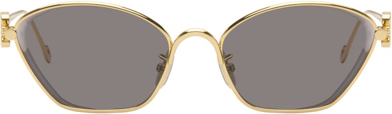 Gold Anagram Hexagonal Sunglasses 262677F005041