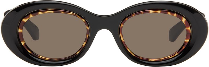 Black Mini Anagram Oval Sunglasses 262677F005023