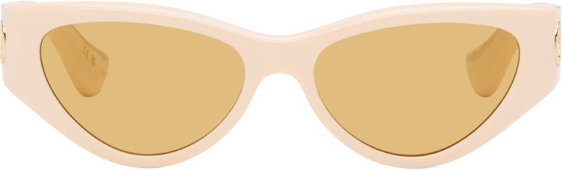 Beige Cat-Eye Acetate Sunglasses 262476F005014